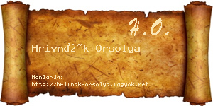 Hrivnák Orsolya névjegykártya