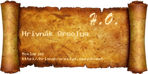 Hrivnák Orsolya névjegykártya